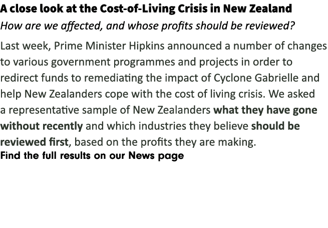 A close look at the Cost of Living Crisis in New Zealand How are we affected, and whose profits should be reviewed? L...